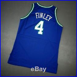 Michael Finley Vintage Champion 96 97 Mavericks Pro Cut Signed Jersey Size 50+4