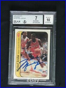 Michael Jordan 1986 Fleer Sticker Signed Upper Deck Uda Rookie Autograph (bas)
