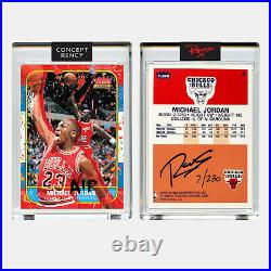 Michael Jordan 1996 Fleer Rookie Card Tongue Dunk Art by RENCY Signed S/N of 230