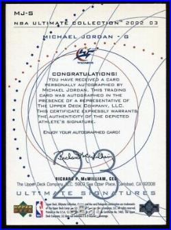 Michael Jordan 2002-03 UD Ultimate Signatures Autograph AUTO # MJ-S Signed Card