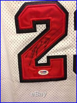 Michael Jordan 3 Signed Jersey's Chicago Bulls North Carolina PSA/DNA 100% REAL