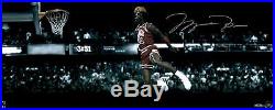Michael Jordan NBA Bulls Signed 30 x 12 1988 Slam Dunk Photo Upper Deck COA
