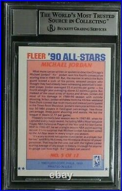 Michael Jordan Signed Auto 1990 -91 Fleer NBA All Stars #5 Autographed Card BAS