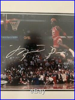 Michael Jordan Signed Autographed Framed 8x10 Photo Upper Deck Slam Dunk UDA