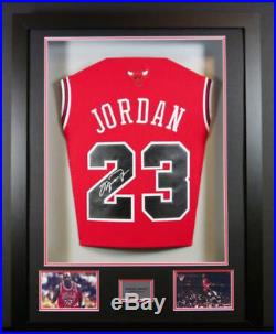 Michael Jordan Signed Chicago Bulls #23 Jersey 3D Framed With Pictures LOOK