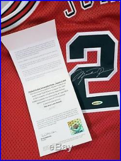 Michael Jordan Upper Deck Authenticated UDA Autographed RED Jersey Signed Auto