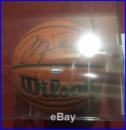 Michael Jordan autographed signed basketball Chicago Bulls Upper Deck COA w case