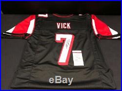 Michael Vick Atlanta Falcons Signed Black Custom Jersey Jsa Witness Coa