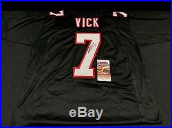 Michael Vick Atlanta Falcons Signed Throwback Custom Jersey Jsa Witness Coa