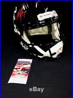 Michael Vick Atlanta Falcons Signed Throwback Full Size Helmet Jsa Witness Coa