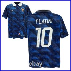 Michel Platini Signed France Home Soccer Jersey #10 with Beckett COA