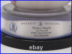 Mickey Mantle Graded 9/10 Mint Signed Beckett Bas Certified Baseball Autograph