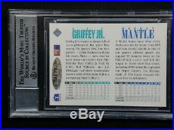 Mickey Mantle Ken Griffey Jr. Dual Signed 1994 Upper Deck Card Beckett Graded 9