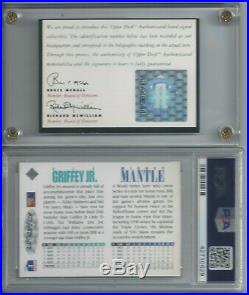 Mickey Mantle Ken Griffey Jr. Dual Signed 1994 Upper Deck Card Psa/dna Graded 9