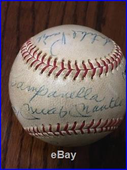 Mickey Mantle Satchel Paige Hank Aaron 12 Auto Multi-Signed Baseball JSA ALOA