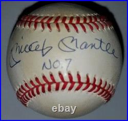 Mickey Mantle Signed Baseball UDA Autographed Upper Deck Authenticated #7 Insc