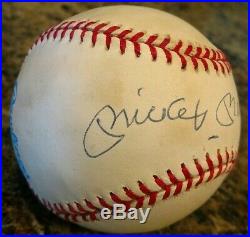 Mickey Mantle Single Signed Baseball Autographed AUTO JSA NY Yankees HOF