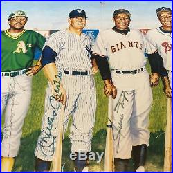 Mickey Mantle Ted Williams Willie Mays 500 Home Run Club Signed Photo PSA DNA