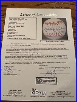 Mickey Mantle signed baseball JSA