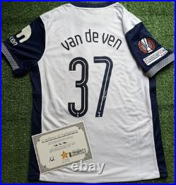Micky Van De Ven Signed Tottenham Europa League Winners Shirt with EXACT VIDEO COA