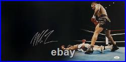 Mike Tyson 12x24 Signed Panoramic Knock Out Photo JSA ITP