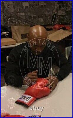 Mike Tyson Hand Signed Red Boxing Glove Presented in A Dome Frame. Memorabilia