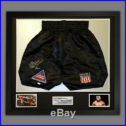 Mike Tyson Signed And Framed Custom Made Boxing Trunks JSA Authenticated