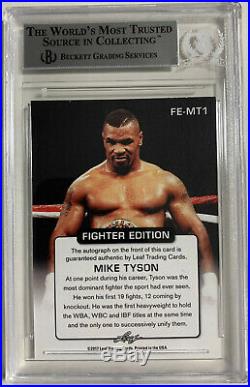 Mike Tyson Signed Leaf Trading Card #FE-MT1 Beckett BAS Slabbed Authentic Auto