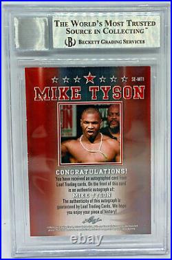 Mike Tyson Signed Leaf Trading Card #SEMT1 Beckett BAS Authentic