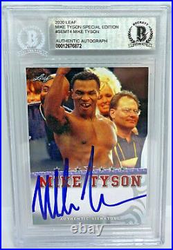 Mike Tyson Signed Leaf Trading Card #SEMT4 Beckett BAS Authentic