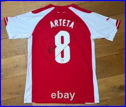 Mikel Arteta Hand Signed 2014-2015 Arsenal UCL Signed Shirt + COA