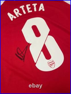 Mikel Arteta Hand Signed 2014-2015 Arsenal UCL Signed Shirt + COA
