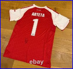 Mikel Arteta Hand Signed Arsenal 25/26 Home Cup Print Shirt + COA