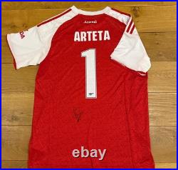 Mikel Arteta Hand Signed Arsenal 25/26 Home Cup Print Shirt + COA