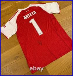 Mikel Arteta Hand Signed Arsenal 25/26 Home Cup Print Shirt + COA