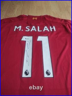 Mohamed Salah Signed Liverpool Shirt With Photo Proof