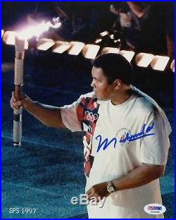 Muhammad Ali Signed 8x10 Cassius Clay PSA COA Olympic Torch