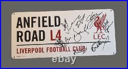 Multi Signed Liverpool Legends Football Club Signed Road Sign COA