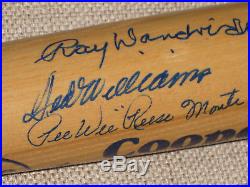 Multi Signed autographed Cooperstown Bat Ted Williams, Whitey Ford, Reese JSA