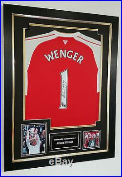 NEW Arsene Wenger of Arsenal Signed Shirt Autograph Display