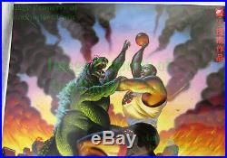 NITF SIGNED Charles Barkley Vintage NIKE Poster #5317 Vs. Godzilla Poster JAPAN