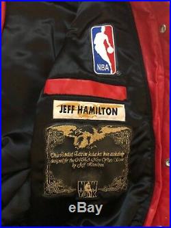 NWT JEFF HAMILTON Limited Edition PHILADELPHIA 76ERS Leather Jacket Signed 2XL