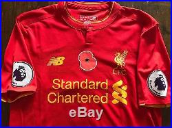 Nathaniel Clyne Liverpool FC Poppy Match Worn & Signed Shirt with COA and Letter