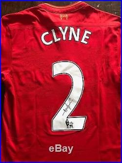 Nathaniel Clyne Liverpool FC Poppy Match Worn & Signed Shirt with COA and Letter