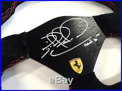 Nigel Mansell SIGNED replica Ferrari Formula 1 Steering Wheel, NEW suede, COA