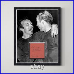 Nobby Stiles Bobby Charlton Manchester United Genuine Signed Autograph Framed