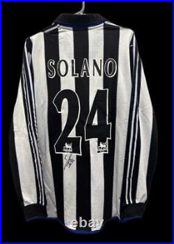 Nolberto Solano Hand Signed Newcastle United Home Shirt 1999-2000
