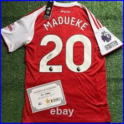 Noni Madueke Signed Arsenal 25/26 Home Shirt with COA CLUB SHOP BNWT