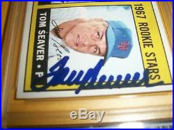 Ny Mets Tom Seaver Signed Card Psa Dna Auto Autograph 1967 Topps #581