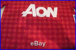 Official Manchester United Hand Signed Shirt Inc Tie Coa 21 Autographs & Fergie